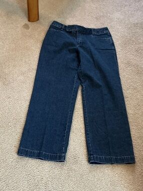 Liz Claiborne Wide-Leg Jeans in Dark Blue Denim